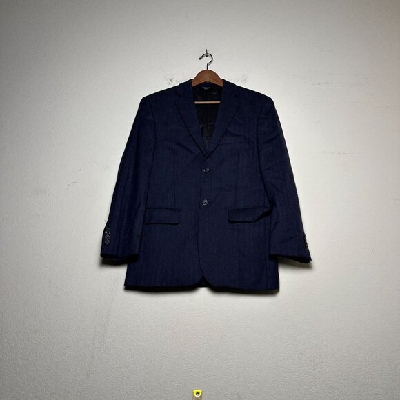 Pronto Uomo Lambswool Blazer Coat Jacket Men 42S Blue Formal Prep Business 90s - Picture 1 of 16